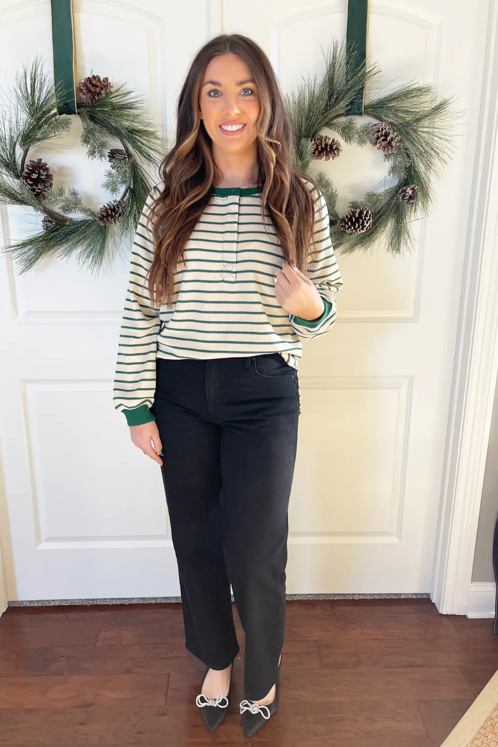 Oversized Stripe Long Sleeve Top
