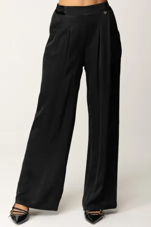 Pantaloni Palazzo con Dettagli In Velluto