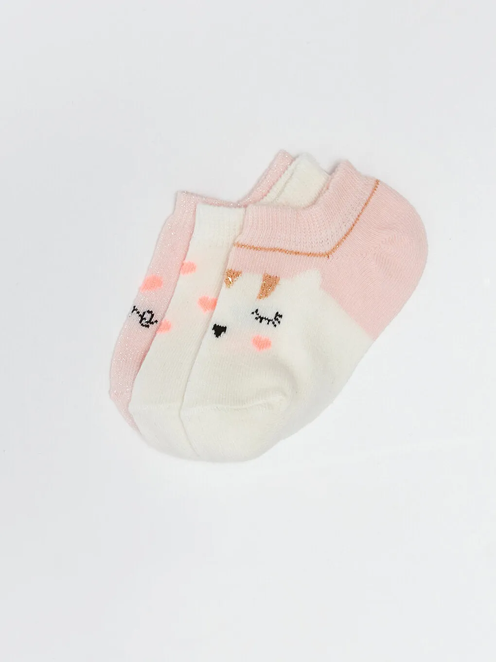 Patterned Baby Girl Booties Socks 3-pack