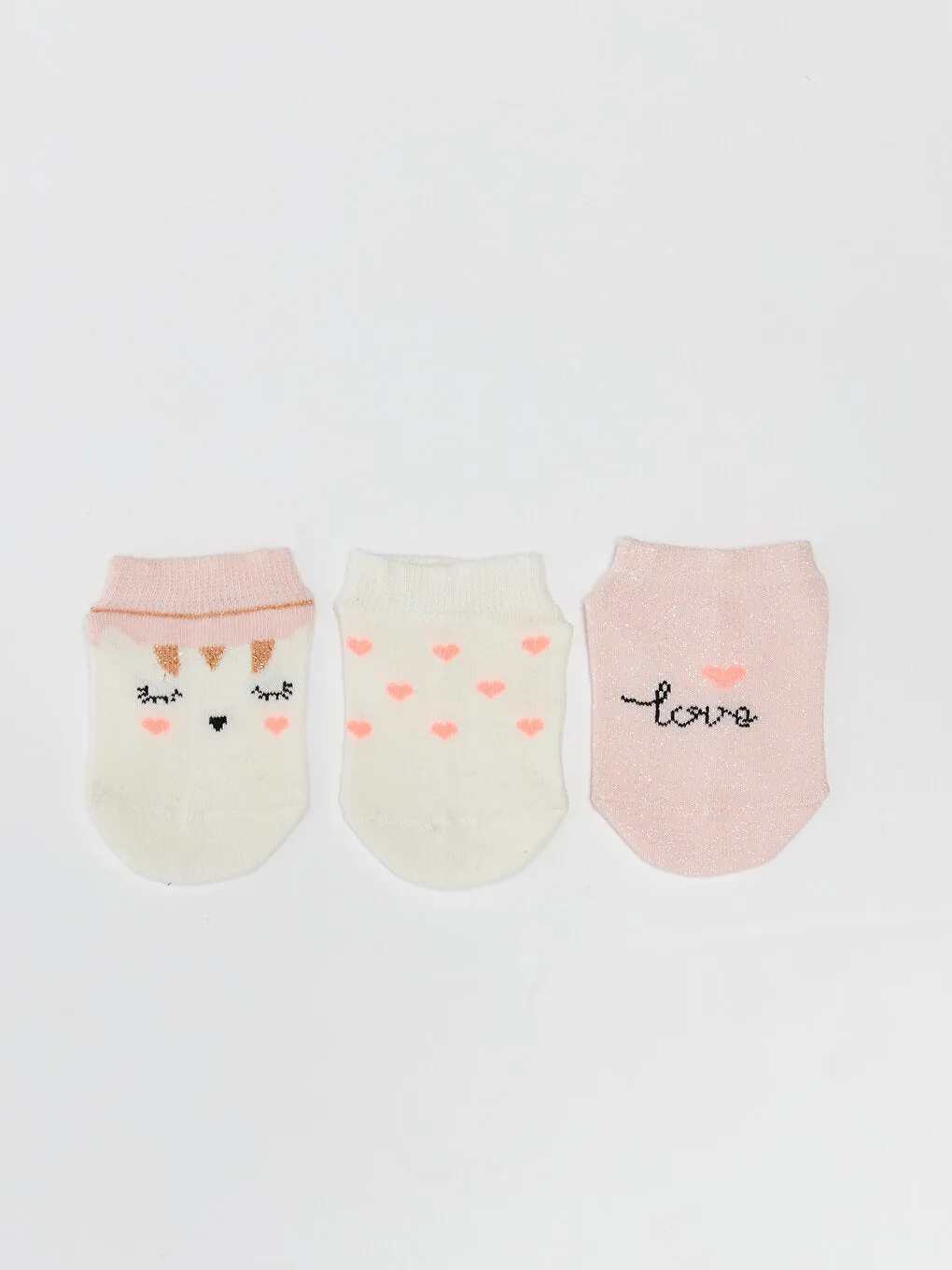 Patterned Baby Girl Booties Socks 3-pack