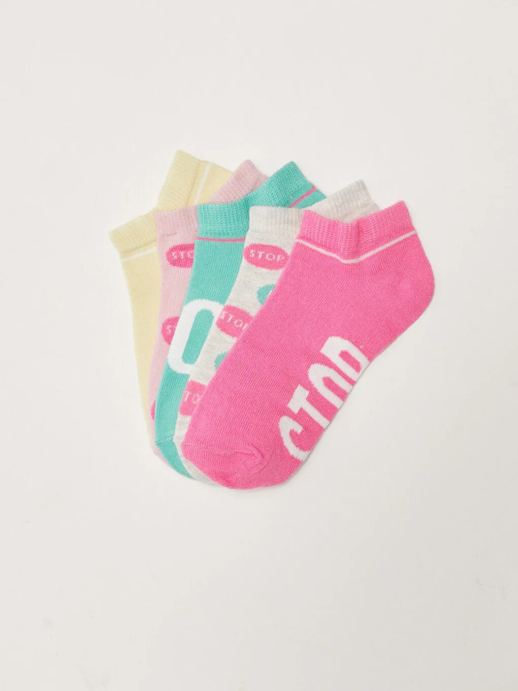 Patterned Girl's Booties Socks 5-pack