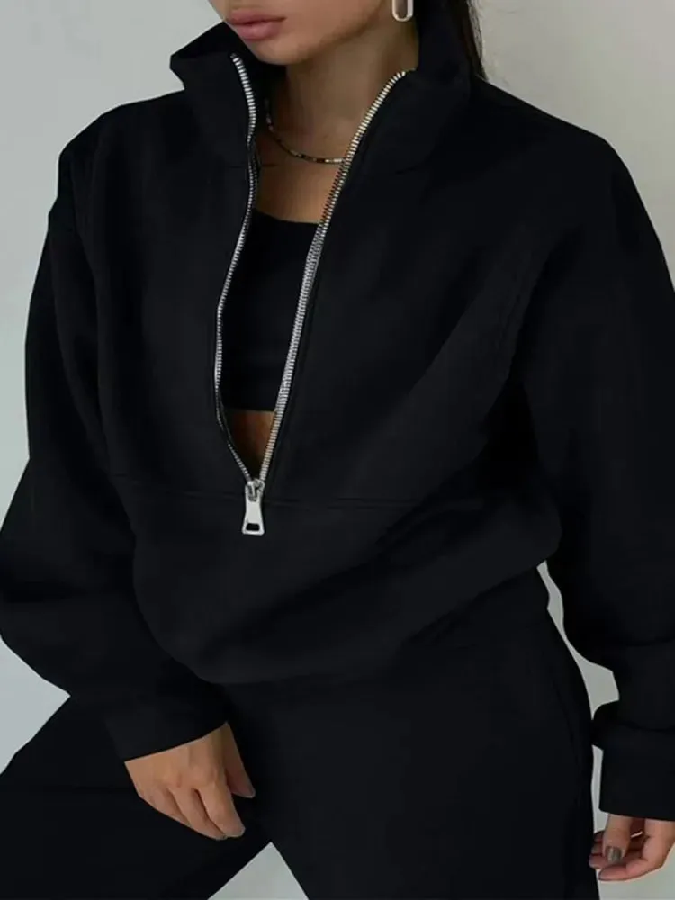 Pink Fleece Winter Tracksuit for Women