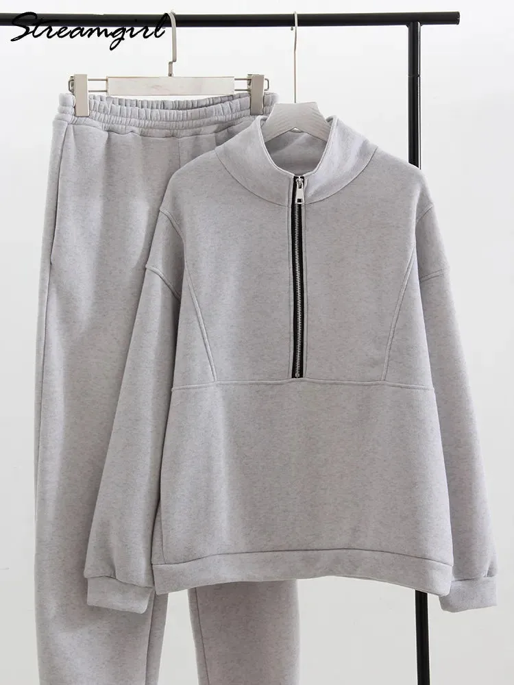 Pink Fleece Winter Tracksuit for Women