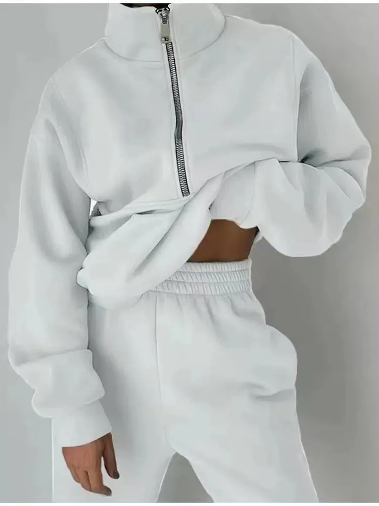 Pink Fleece Winter Tracksuit for Women
