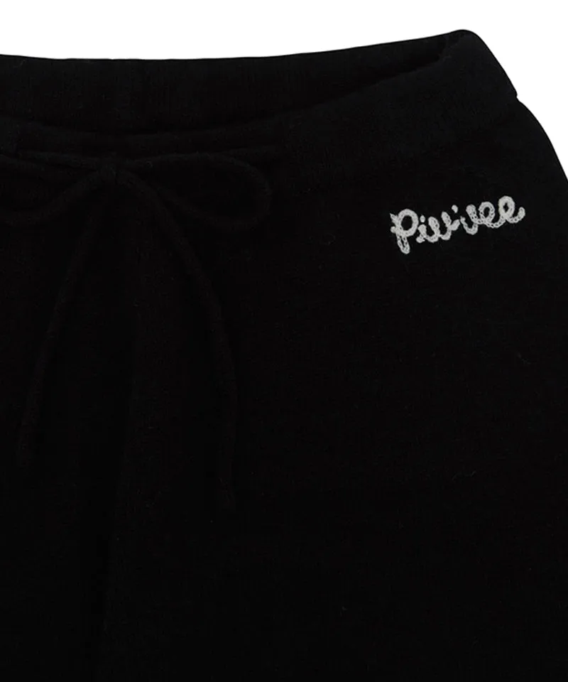 PIV'VEE Cashmere Knit Jogger Pants - Ebony Black