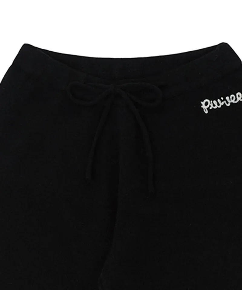 PIV'VEE Cashmere Knit Jogger Pants - Ebony Black
