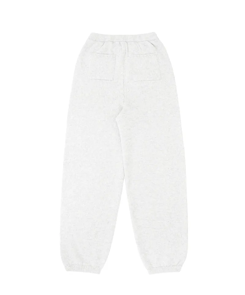PIV'VEE Cashmere Knit Jogger Pants - Snow Gray