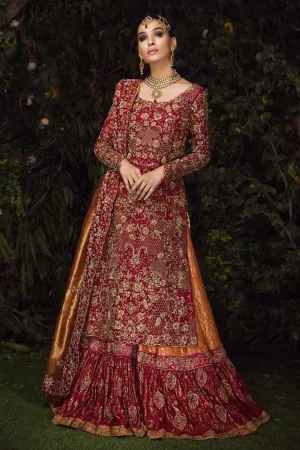 Pretty Bridal Lehenga in Red and Golden Colour #BN1075