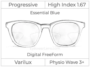 Progressive - Varilux - Physio Wave 3 - Digital - High Index 1.67 - Smart Blue Filter