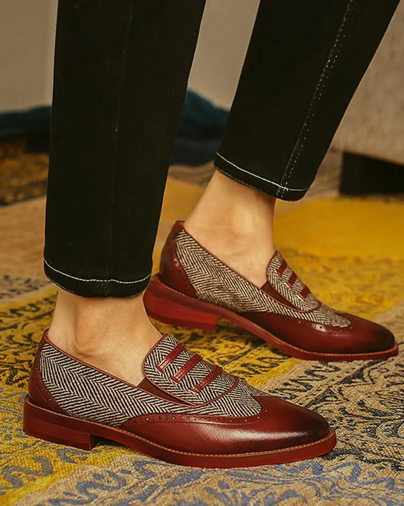 Purpdrank - Colorblock Hollow Out Oxfords Shoes