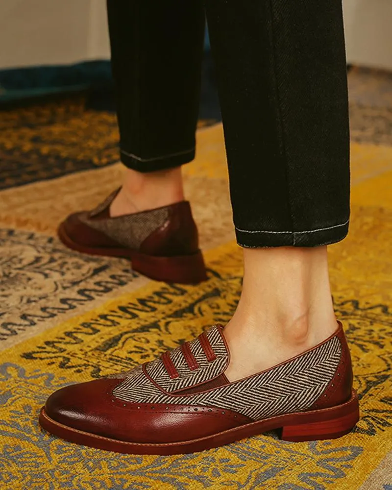 Purpdrank - Colorblock Hollow Out Oxfords Shoes