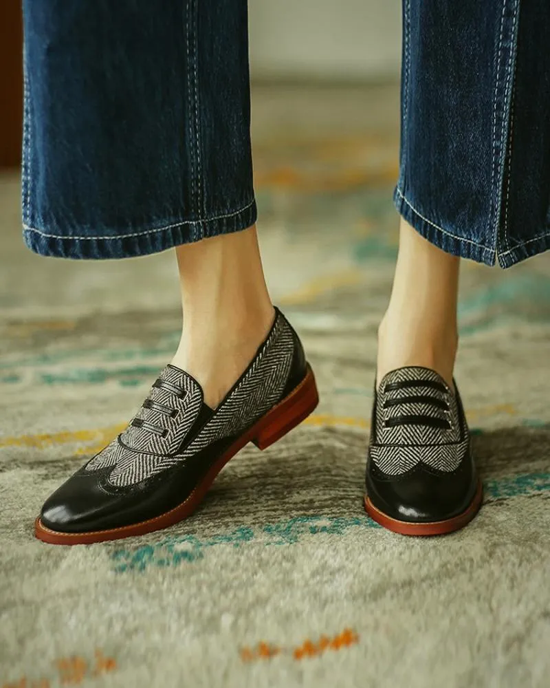 Purpdrank - Colorblock Hollow Out Oxfords Shoes