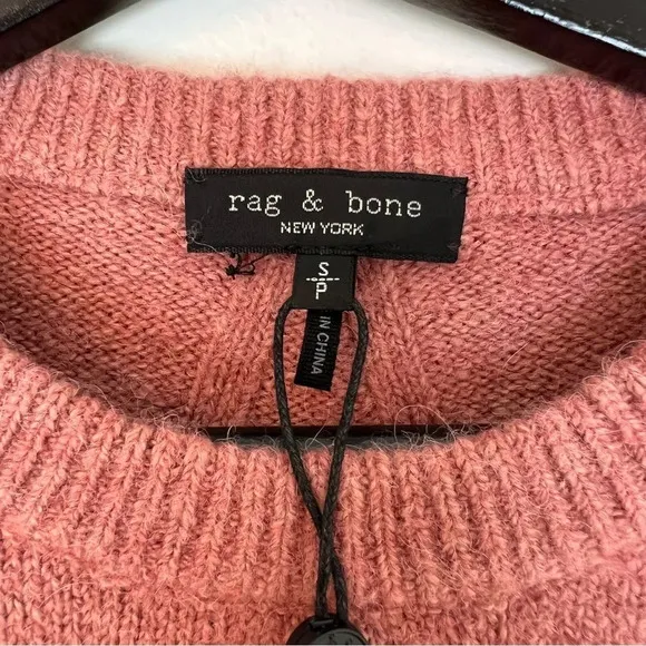Rag &amp; Bone Alpaca Wool Elsa Crew Sweater Mauve Small Relaxed Cozy Chic Neutral