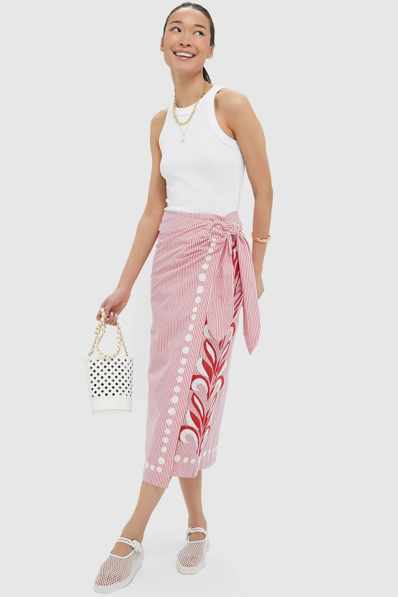 Red Stripe Loren Skirt