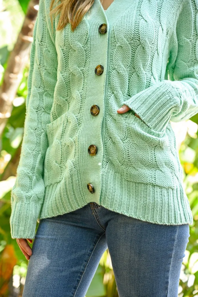 RIAH FASHION - Original Cable Sweater With Pockets
