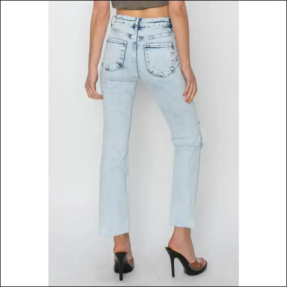 Rise Up and Shine in our Risqué Risen High Rise Distressed Jeans! 😂