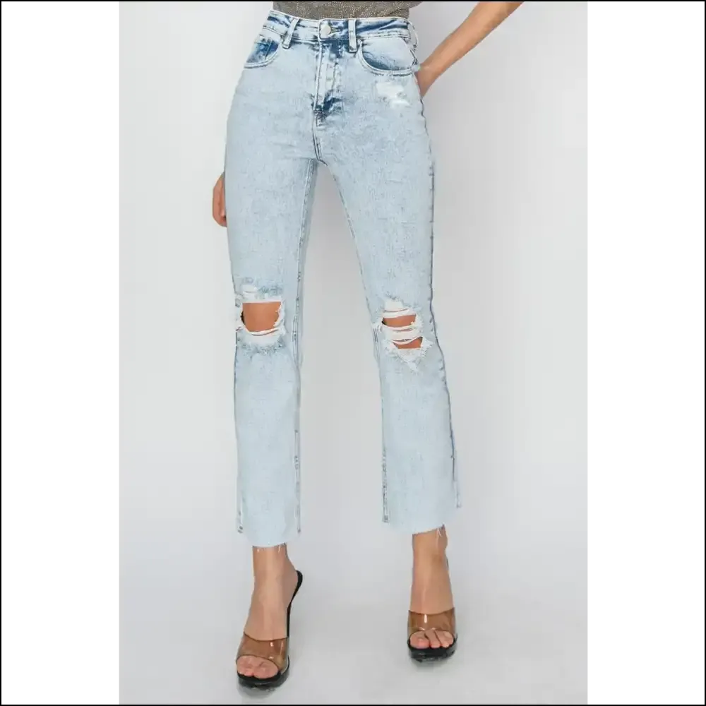 Rise Up and Shine in our Risqué Risen High Rise Distressed Jeans! 😂