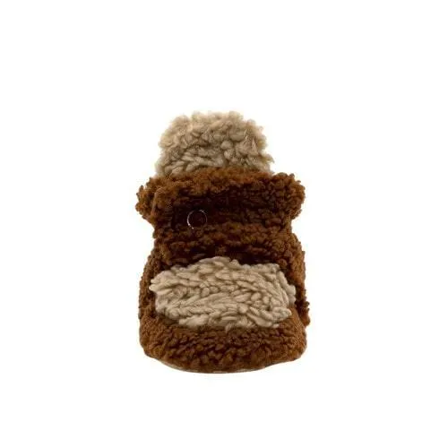 Robeez Cozy Shein Snap Booties Camel Brown