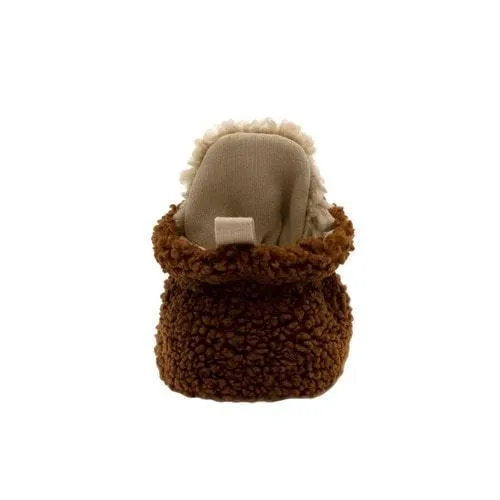 Robeez Cozy Shein Snap Booties Camel Brown