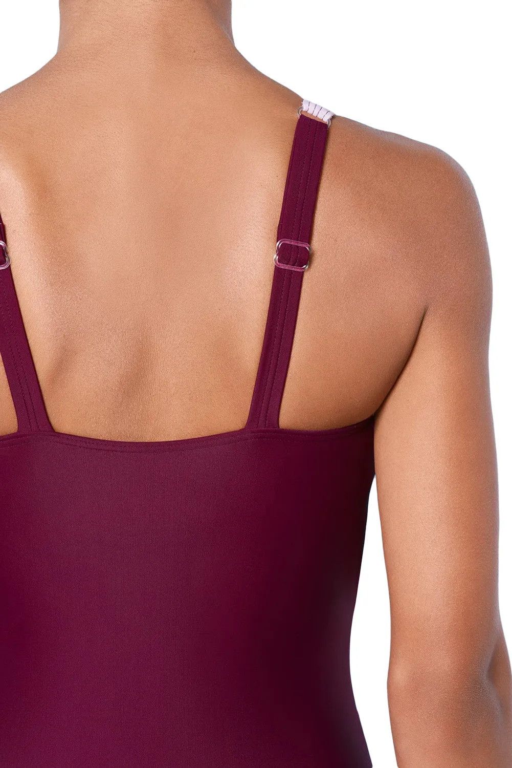 Rosy Ombre Tie Dye Wrap Front Teddy Swimsuit