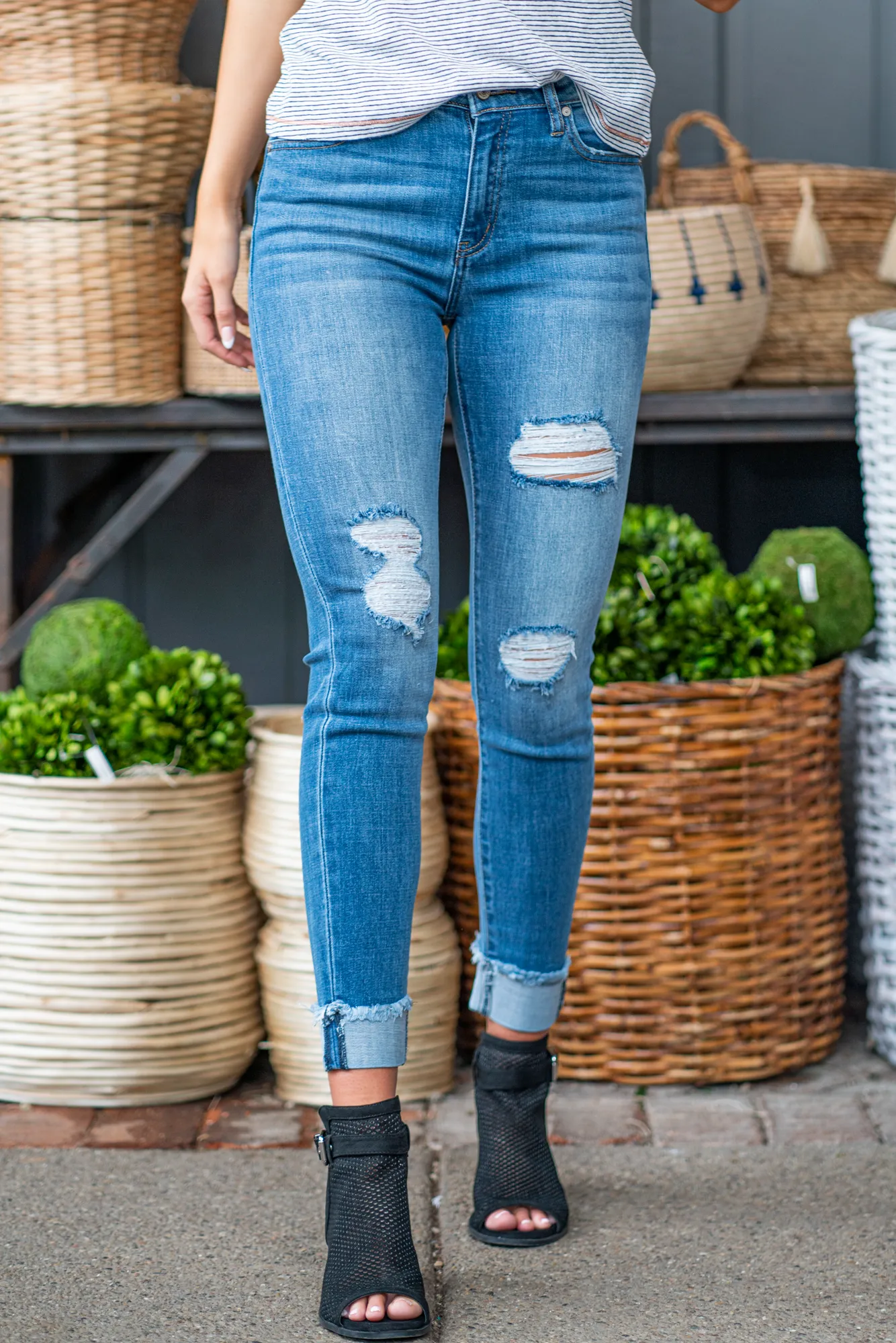 Sariah High Rise Cuffed Skinny