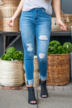 Sariah High Rise Cuffed Skinny