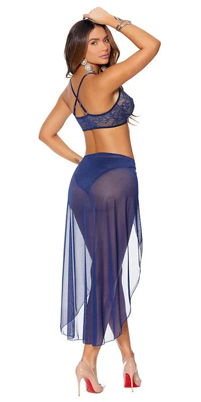 Sexy Sheer Bralette Skirt Set
