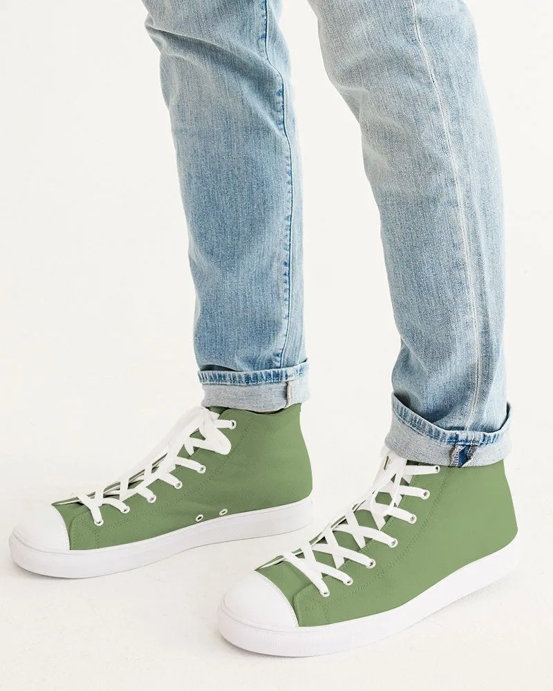 Shaded Pastel Warm Green High-Top Canvas Sneakers | Men's | C30M0Y60K30