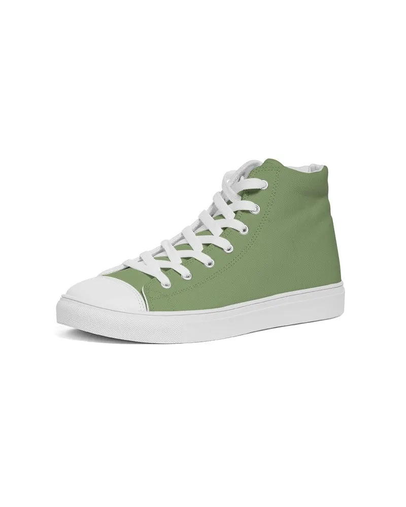 Shaded Pastel Warm Green High-Top Canvas Sneakers | Men's | C30M0Y60K30
