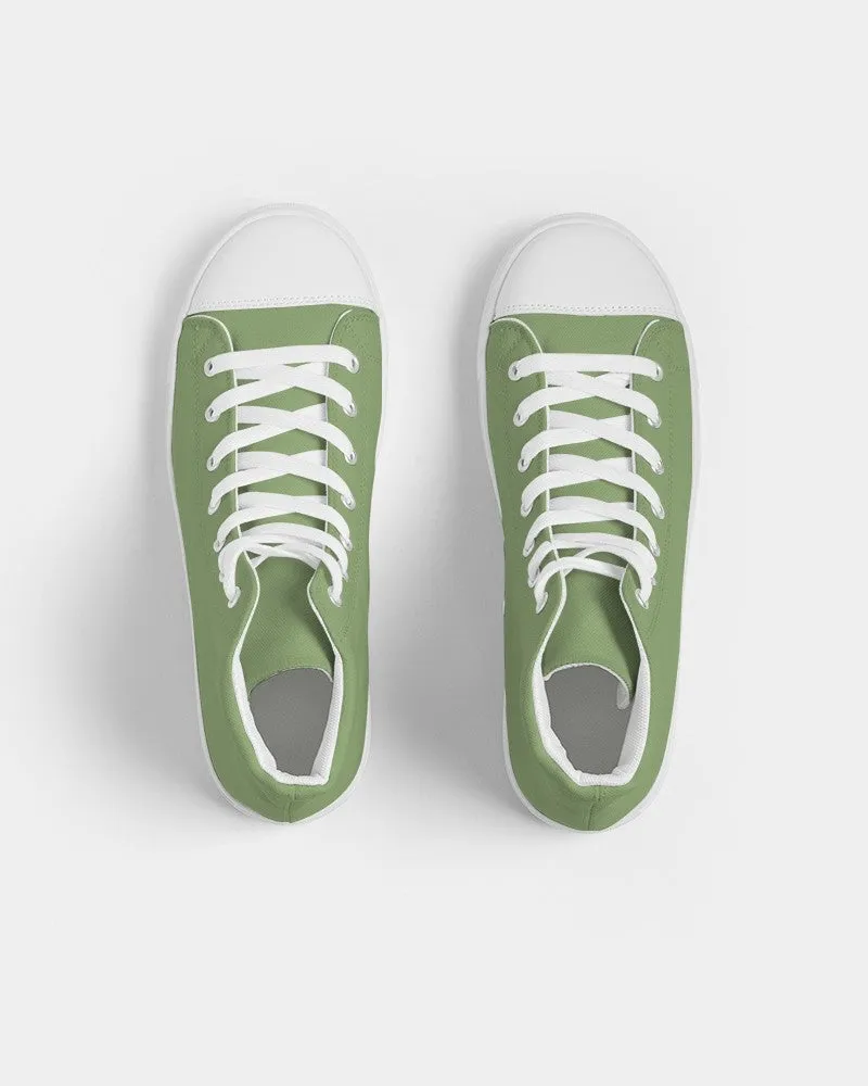 Shaded Pastel Warm Green High-Top Canvas Sneakers | Men's | C30M0Y60K30