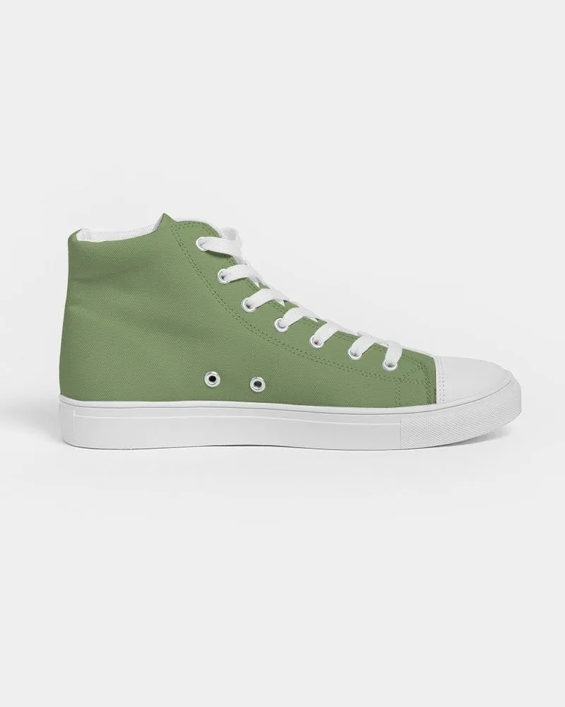 Shaded Pastel Warm Green High-Top Canvas Sneakers | Men's | C30M0Y60K30
