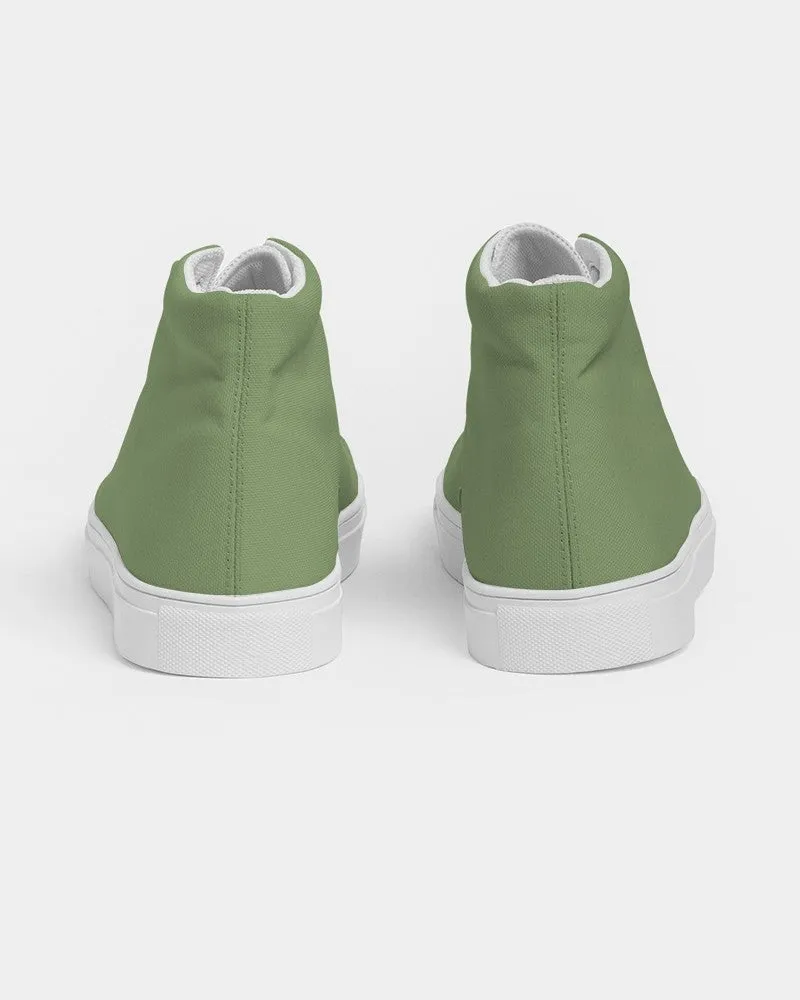Shaded Pastel Warm Green High-Top Canvas Sneakers | Men's | C30M0Y60K30