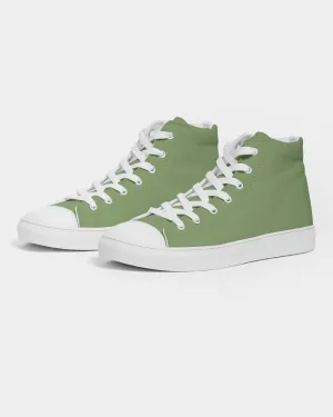 Shaded Pastel Warm Green High-Top Canvas Sneakers | Men's | C30M0Y60K30