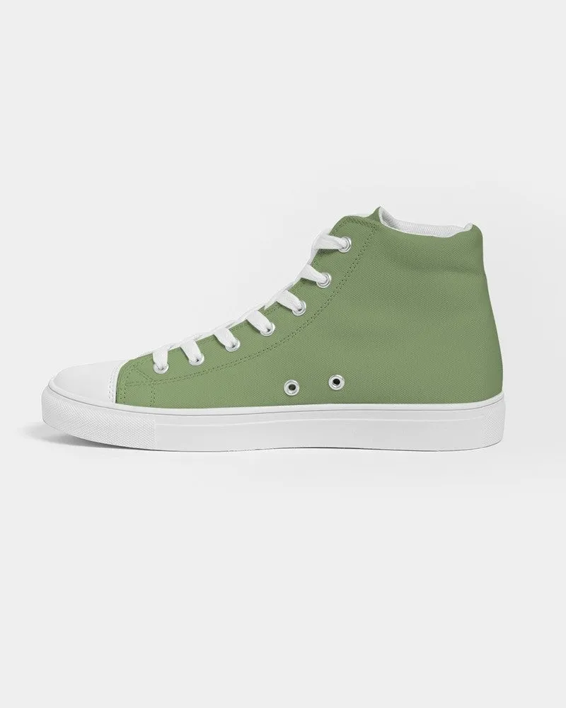 Shaded Pastel Warm Green High-Top Canvas Sneakers | Men's | C30M0Y60K30