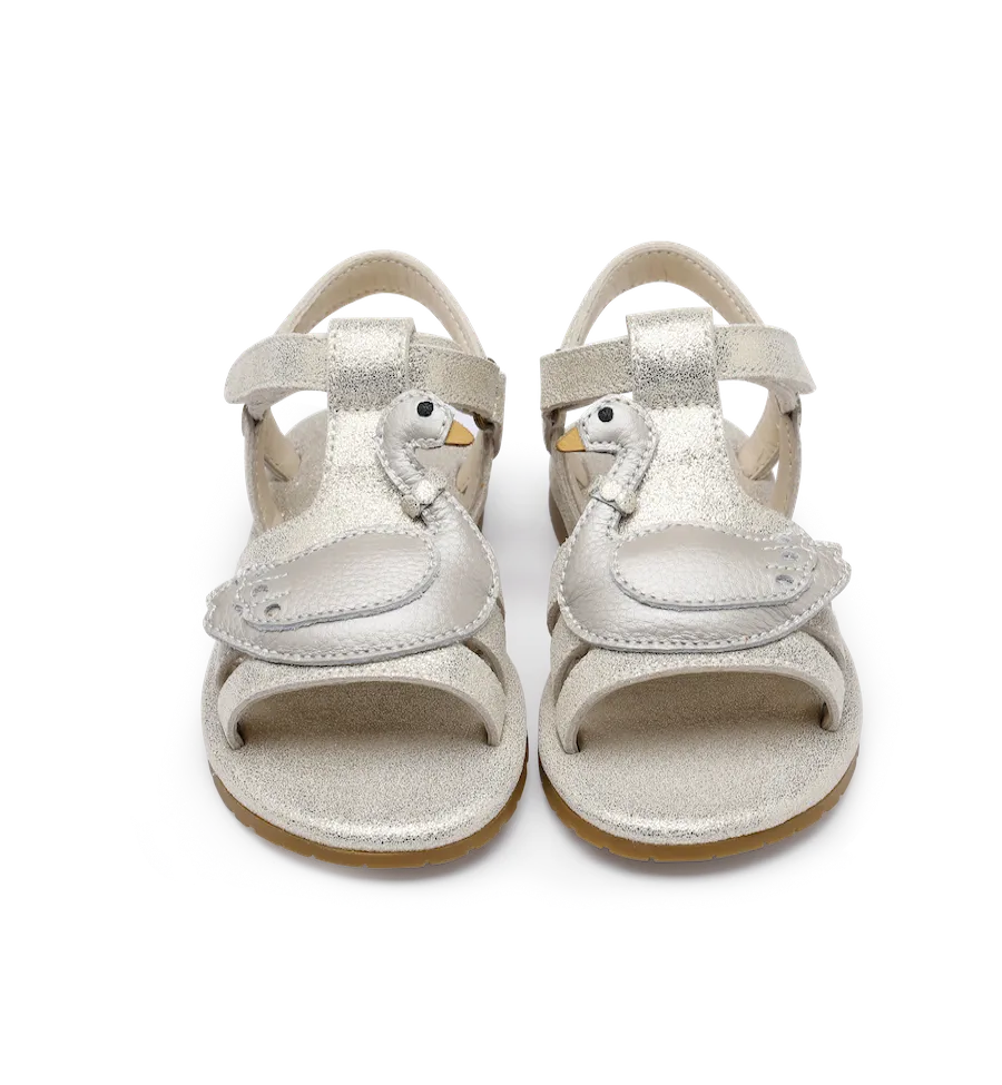 Shimmer Swan Sandals