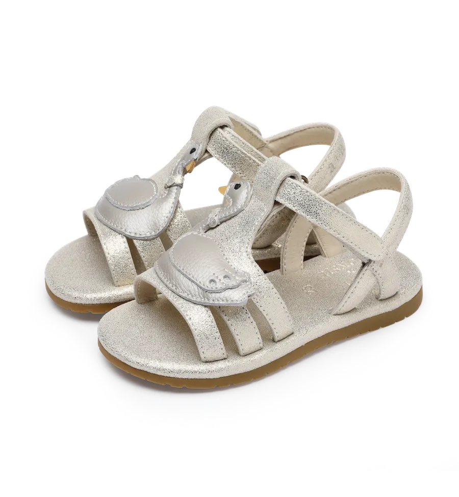 Shimmer Swan Sandals