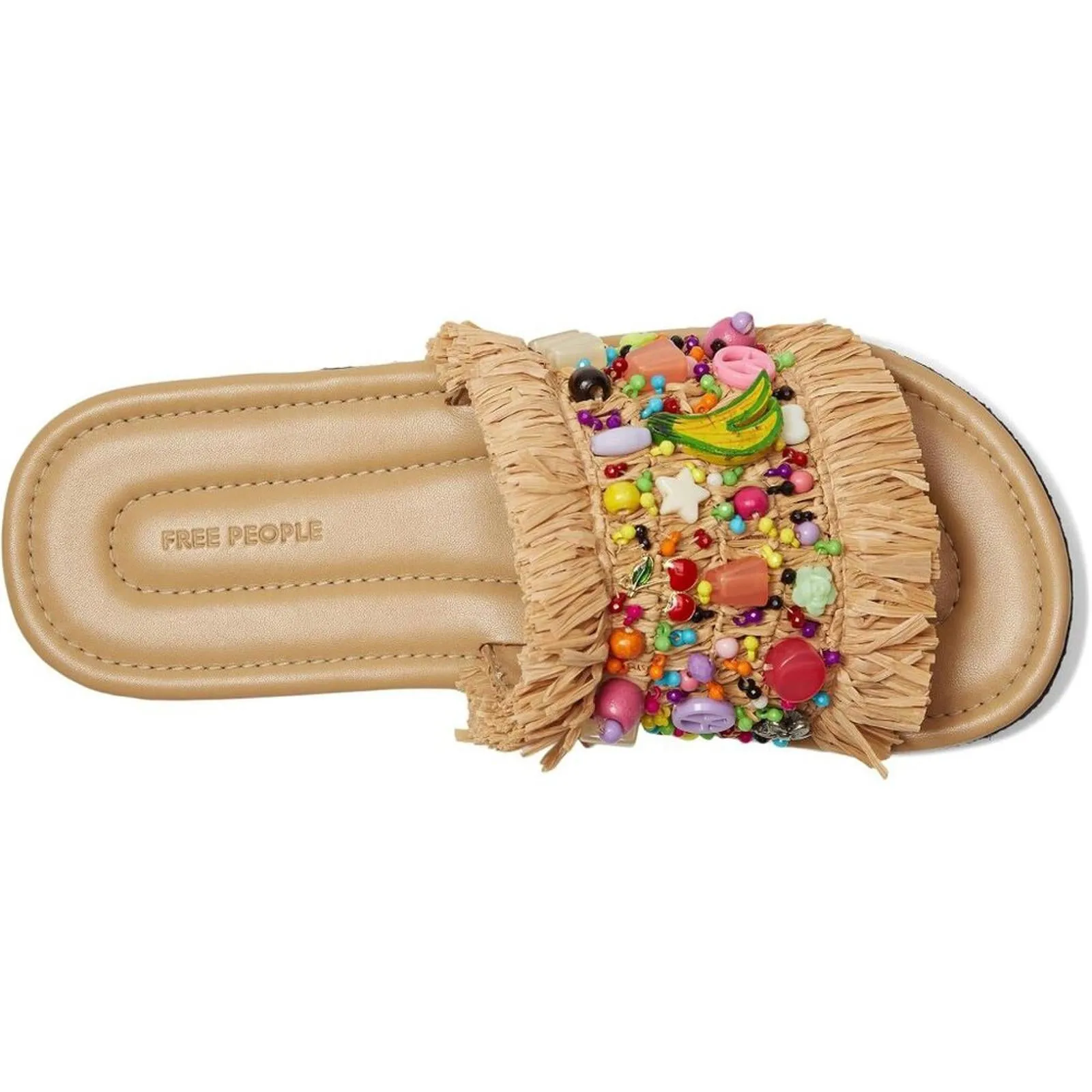 Shipwrecked Embellished Raffia Slide Sandals