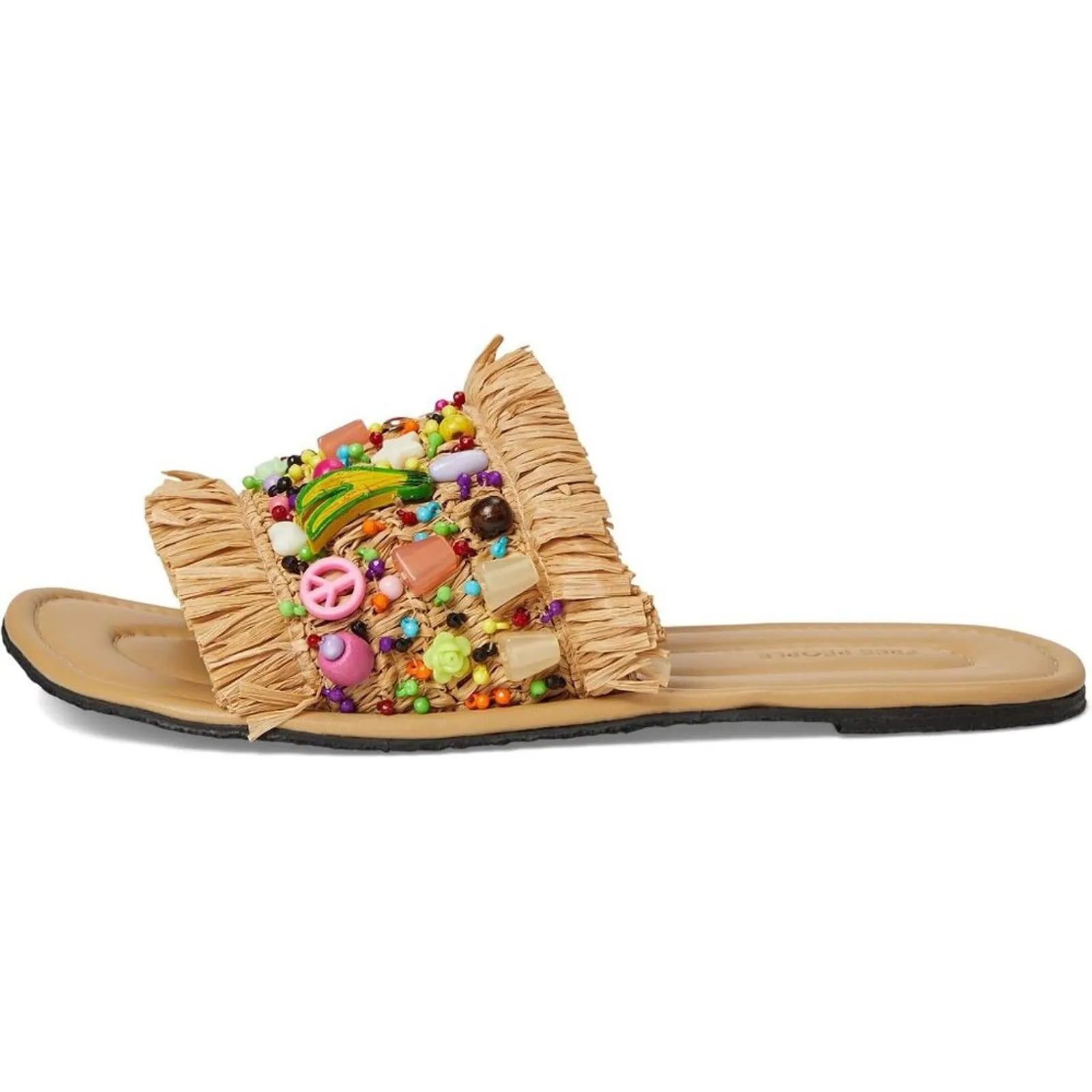 Shipwrecked Embellished Raffia Slide Sandals