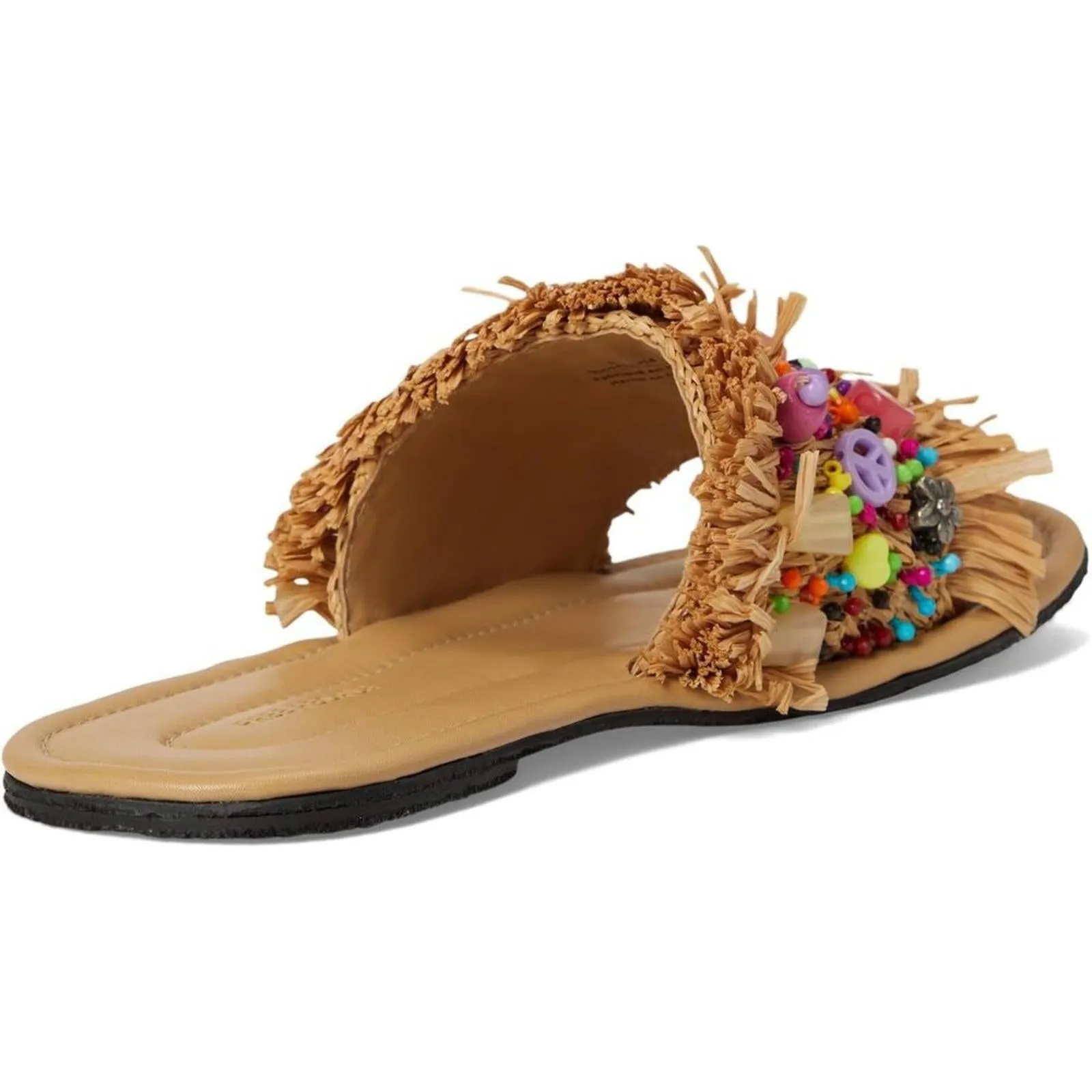 Shipwrecked Embellished Raffia Slide Sandals