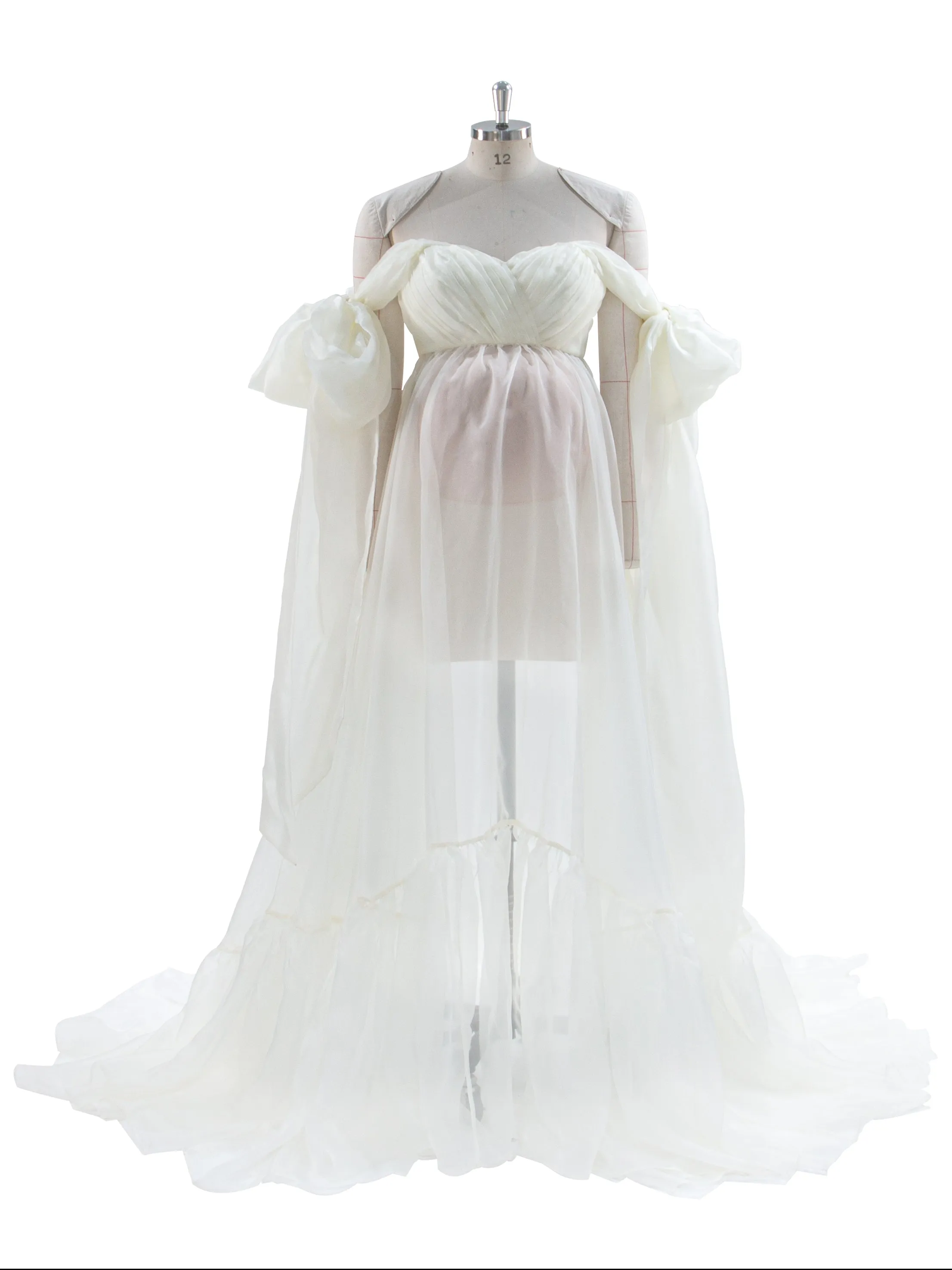 Silk Soft Organza Maternity Baby Shower Dress Summer Maternity Dress for Photoshoot YW240019