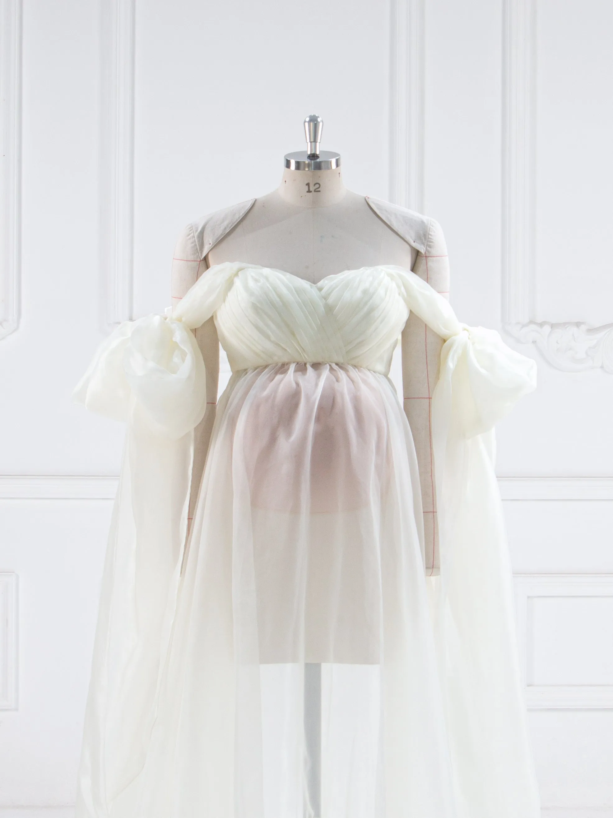 Silk Soft Organza Maternity Baby Shower Dress Summer Maternity Dress for Photoshoot YW240019
