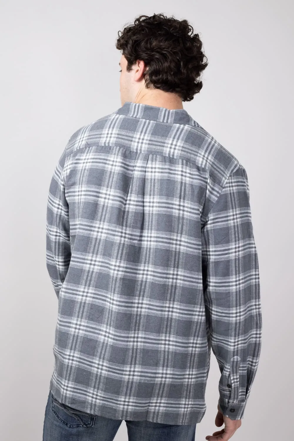 Simply Southern Plaid Button Up Shacket for Men in Grey Plaid | PP-0224-MN-SHKT-GRYPLD