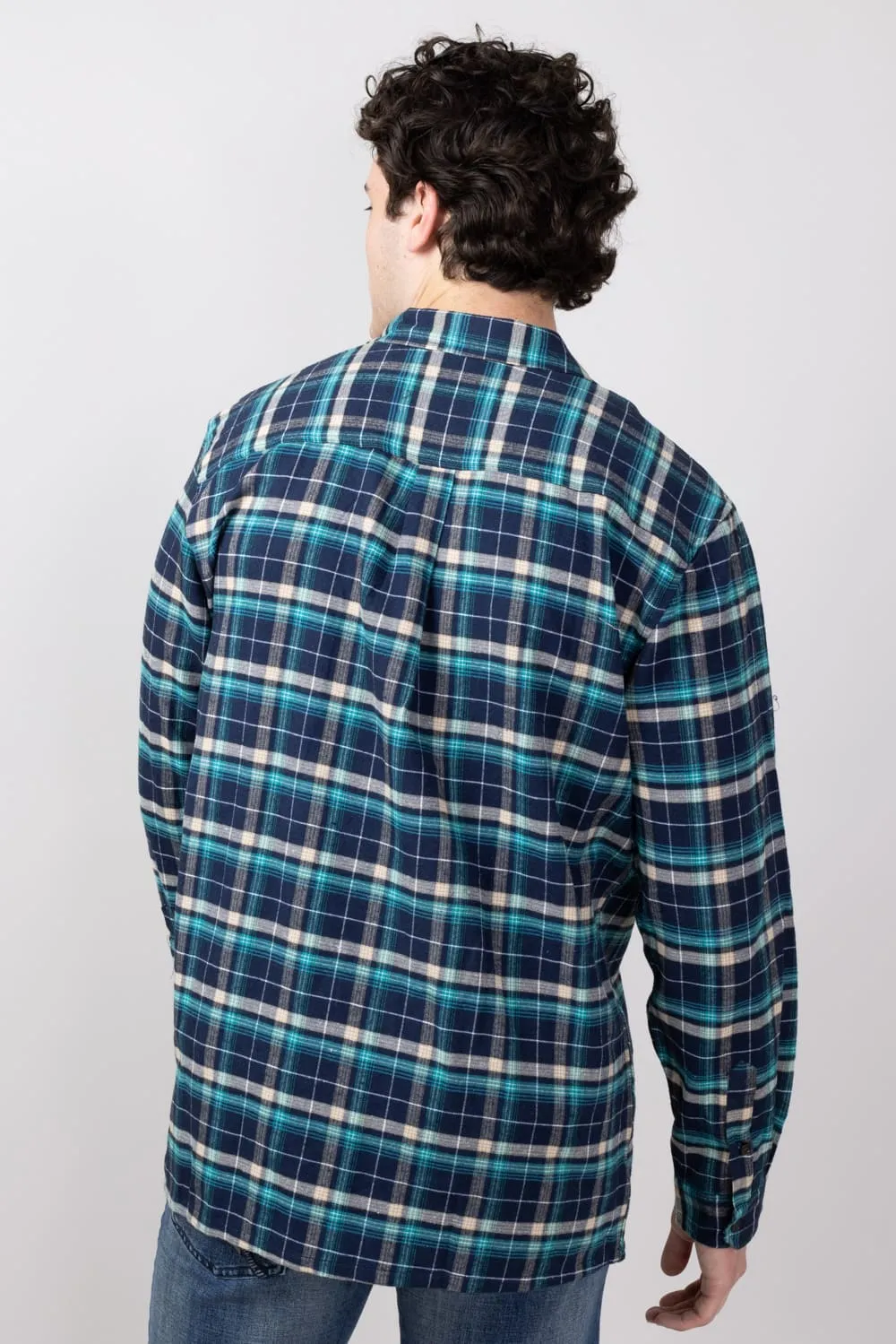 Simply Southern Plaid Button Up Shacket for Men in Teal Plaid | PP-0224-MN-SHKT-TEALPLD