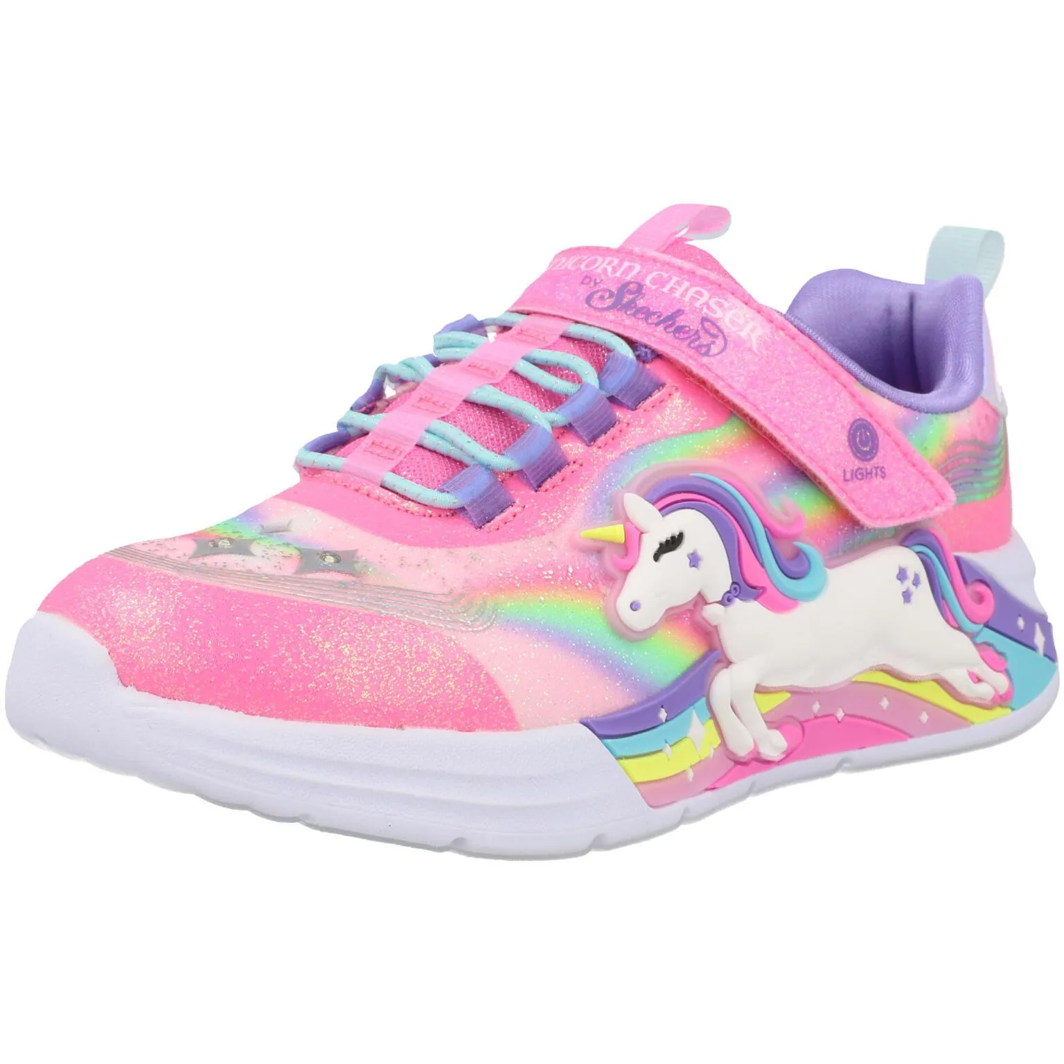 Skechers S Lights Unicorn Chaser Pink Kids Sneakers