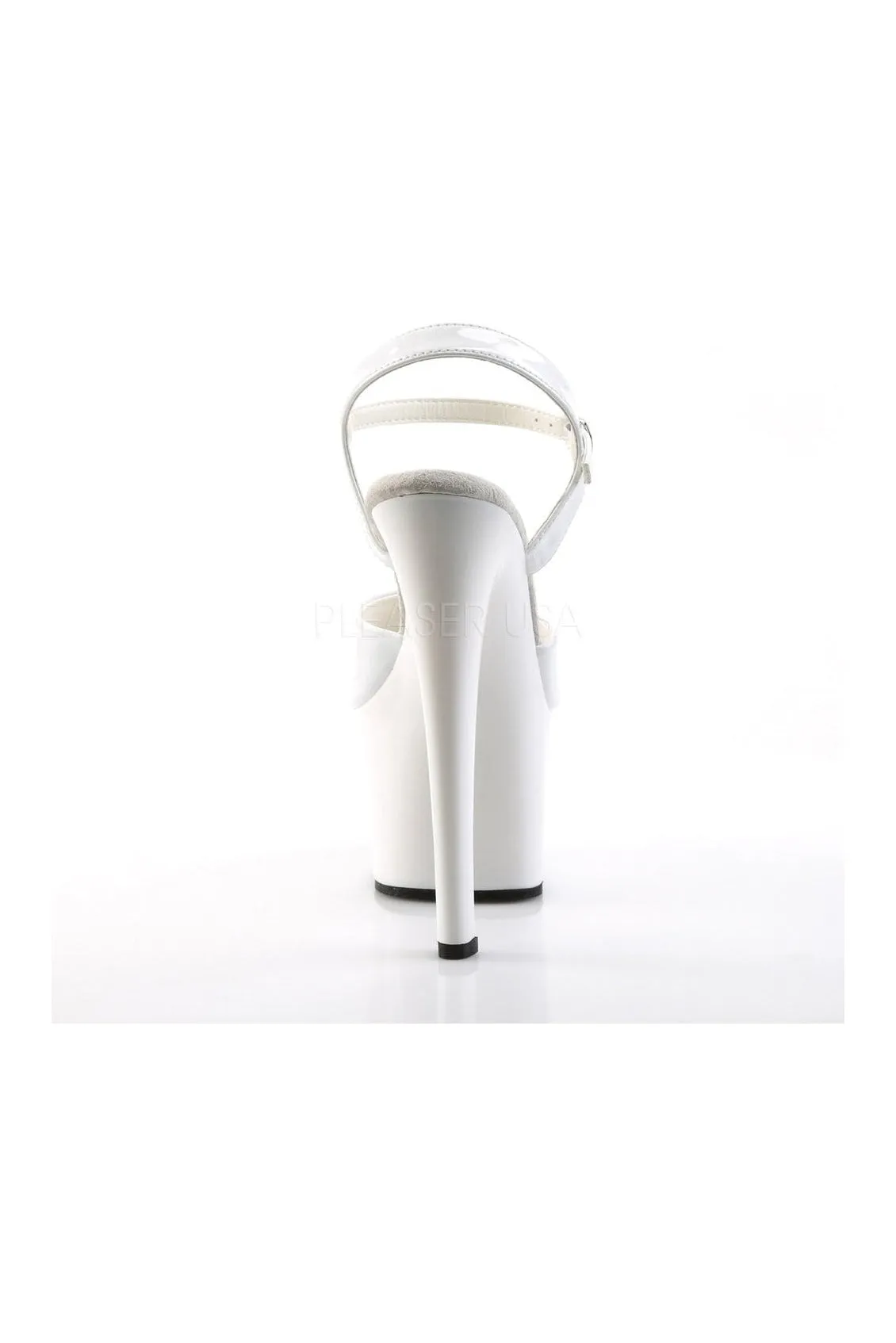 SKY-309 Platform Sandal  | White Patent
