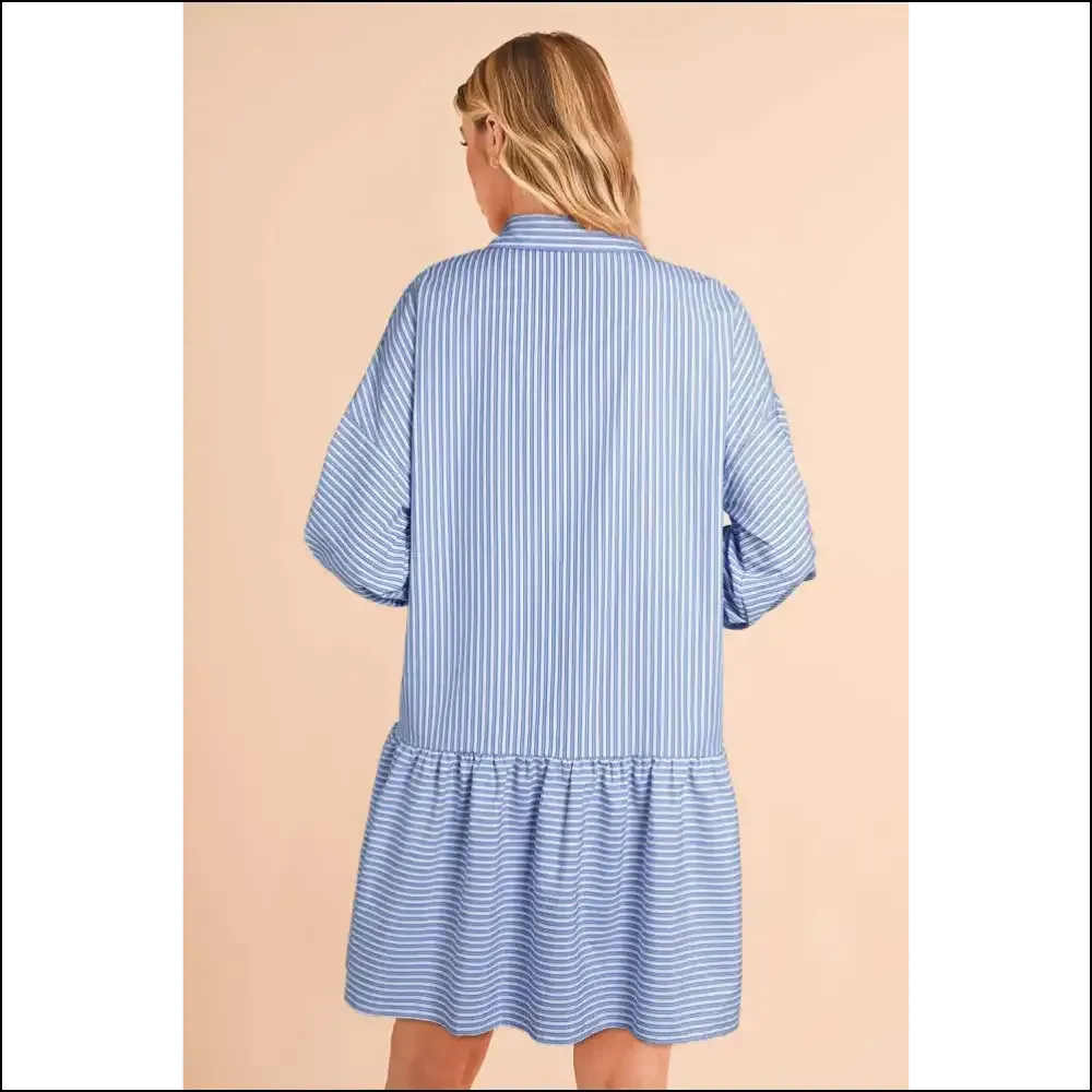 Sky Blue Striped Mini Dress: Ruffle Hem, Ruffle Problems? 😉 Needful Things