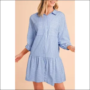 Sky Blue Striped Mini Dress: Ruffle Hem, Ruffle Problems? 😉 Needful Things