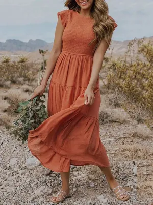 Smocked Midi Dress | Flowy & Elegant Design