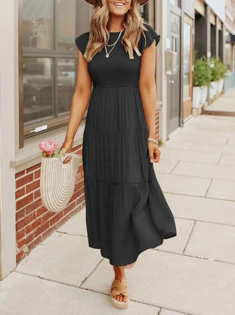 Smocked Midi Dress | Flowy & Elegant Design
