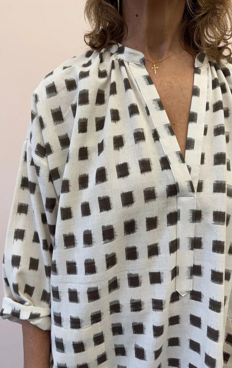Square Ikat long caftan-last one!
